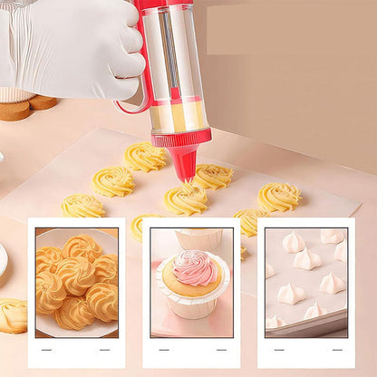 Cake Decorating Gun Kit – Cupcake Icing and Piping Tool with 6 Interchangeable Tips, Easy-to-Use Plastic Baking Kit for Cookies, Pastries, and Cake Decoration