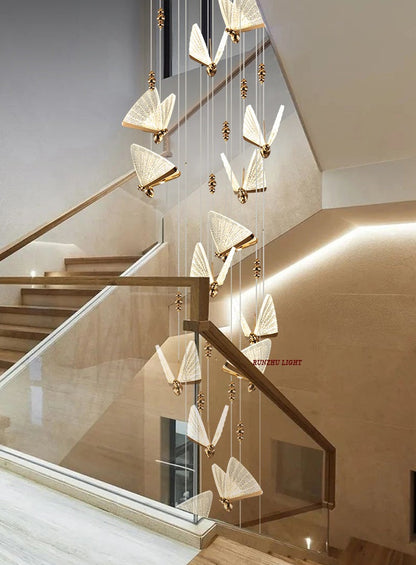 Romantic Butterfly LED Chandelier – High-End Modern Lighting for Restaurants, Villas, Bedrooms, and Staircases with Stunning Nordic-Inspired Luxury Design