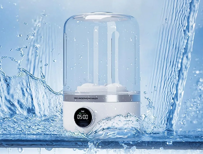 Wireless Portable Underwear Cleaner Washing Machine – 1L Mini Sock & Delicates Dehydrating Laundry Bucket for Travel, Dorms, or Compact Bathroom Use