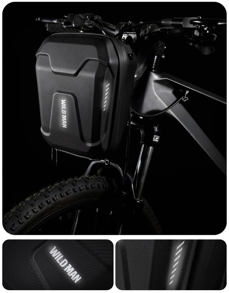 Waterproof Bike Handlebar Bag – EVA Hard Shell Cycling Front Bag with Large Storage for Outdoor Riding Essentials