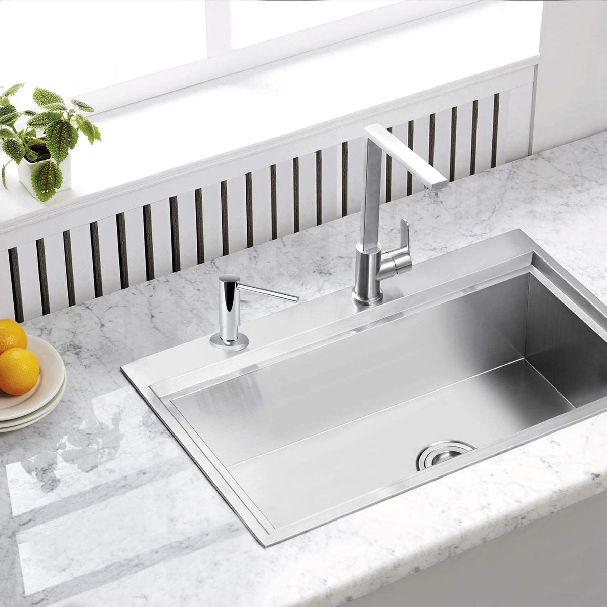 Built-In Brass Soap Dispenser – 500ML Black PE Bottle Kitchen Sink Liquid Soap Pump Dispenser for Modern Home Accessories