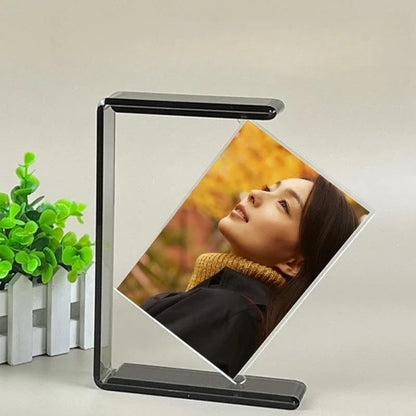 Double-sided Rotating Acrylic Photo Frame – 6-inch Transparent HD Display for Weddings, Home Decor, Capturing Memories with Elegant Wedding and Anniversary Love
