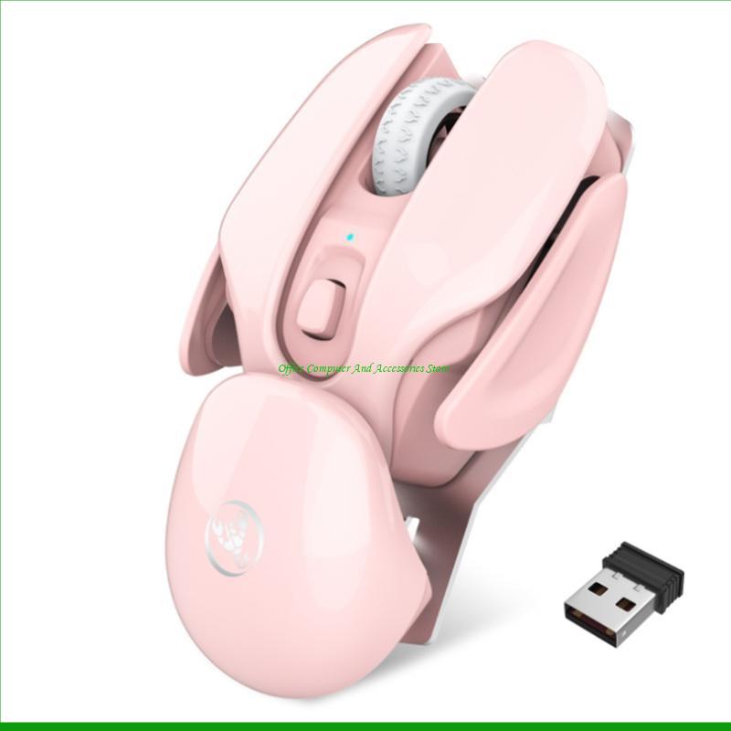 Ergonomic Wireless RGB Mouse – 4-Key Optical Mute Mouse with 1600 DPI for Work, Gaming, or Stylish Unisex Gift
