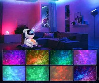 Astronaut Galaxy Moon Lamp Projector – Starry Nebula Sky Night Light for Bedrooms, Parties, Kids’ Décor, and Whimsical Space-Themed Gifting