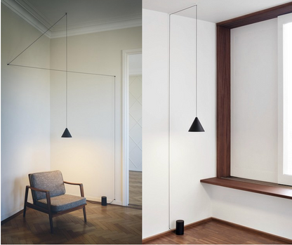 Geometric LED Pendant Light Fixture – Hanging Lamp Decoration US Plug Long Wire Design for Bedside, Table, or Dining Room