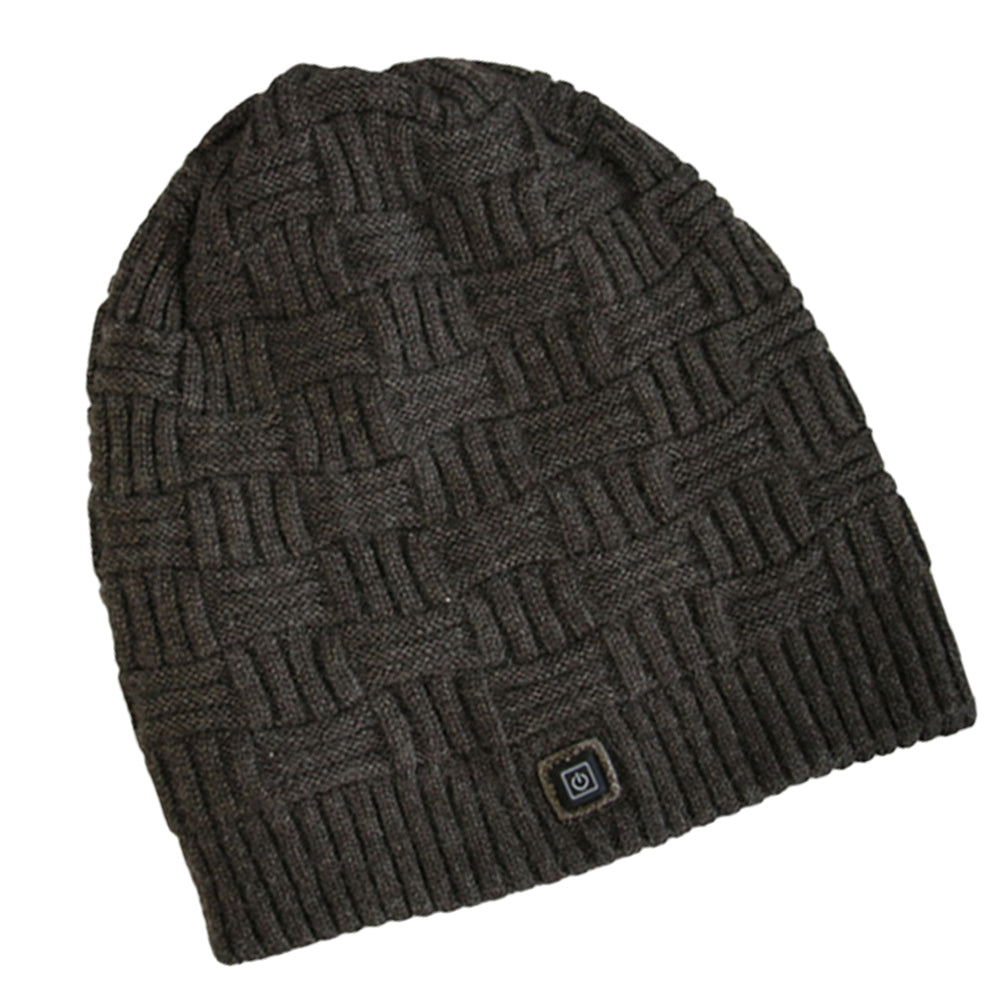 Rechargeable Heated Winter Hat – 3400mAh Battery Powered, Warm Black Beanie for Cold Weather Outdoor Adventures