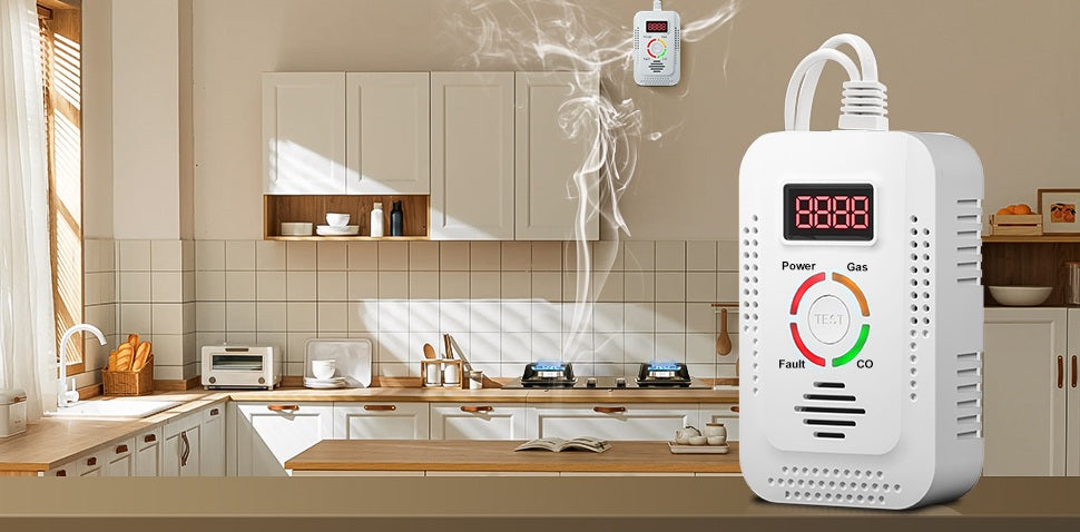 Natural Gas & Carbon Monoxide Detector – 2-in-1  Combustible Gas Leak Monitor for CO, LNG, LPG, Methane Safety, Home and Office Protective Device
