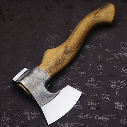 Japanese Forged DC53 Steel Survival Axe – High Hardness Logging Tool, Tactical Hand Axe for Camping, Home Use & Forest Adventures