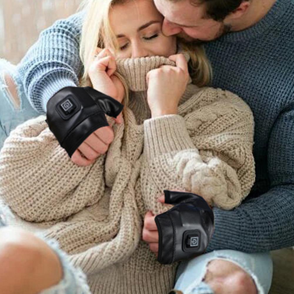 Rechargeable Electric Heated Gloves – Fingerless Winter Warming Gloves for Cycling, Outdoor Sports, and Cold Weather Comfort