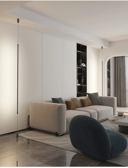 Minimalist Black LED Floor Lamp – Modern Home Decoration Light Fixture for Living Room, Bedroom, or Hallway