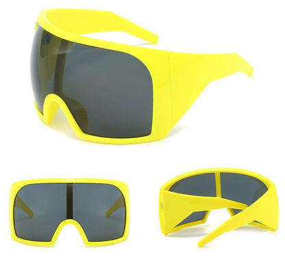 Oversized Punk Shield Sunglasses – Bold Luxury Steampunk Goggles for Women & Men with UV400 Protection, Big Frame 2025 Trendy Style