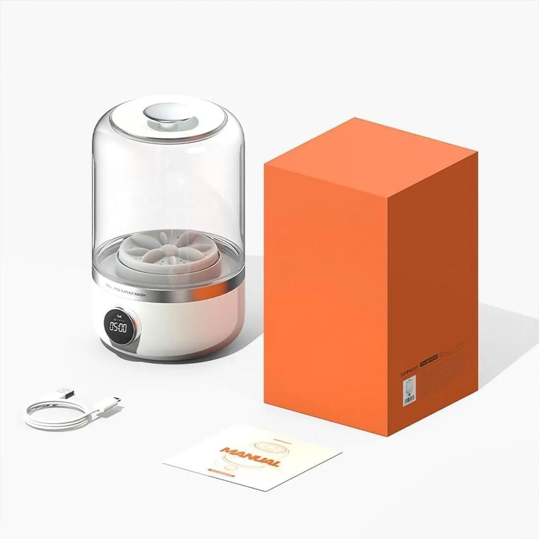 Wireless Portable Underwear Cleaner Washing Machine – 1L Mini Sock & Delicates Dehydrating Laundry Bucket for Travel, Dorms, or Compact Bathroom Use