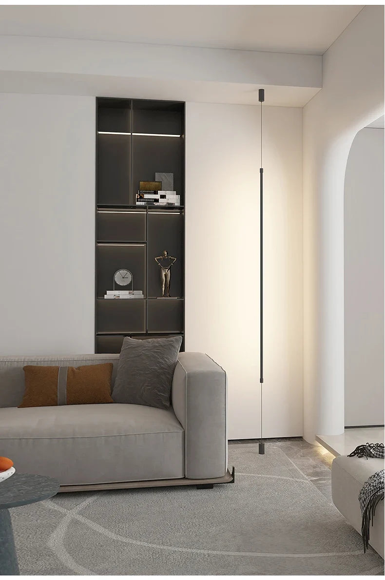 Minimalist Black LED Floor Lamp – Modern Home Decoration Light Fixture for Living Room, Bedroom, or Hallway