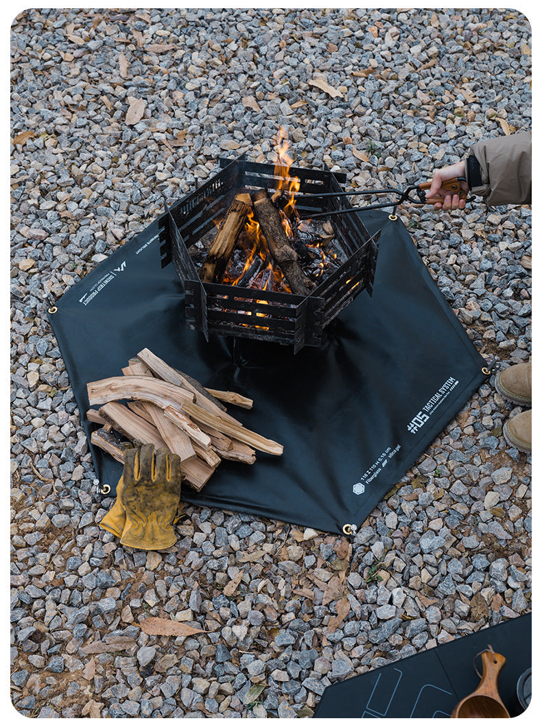 Windproof Outdoor Tactical Fire-Resistant Silicone Mat – BBQ Insulation, Camping Mat, Flame Retardant Protective Sheet for Grill and Cooking Surfaces