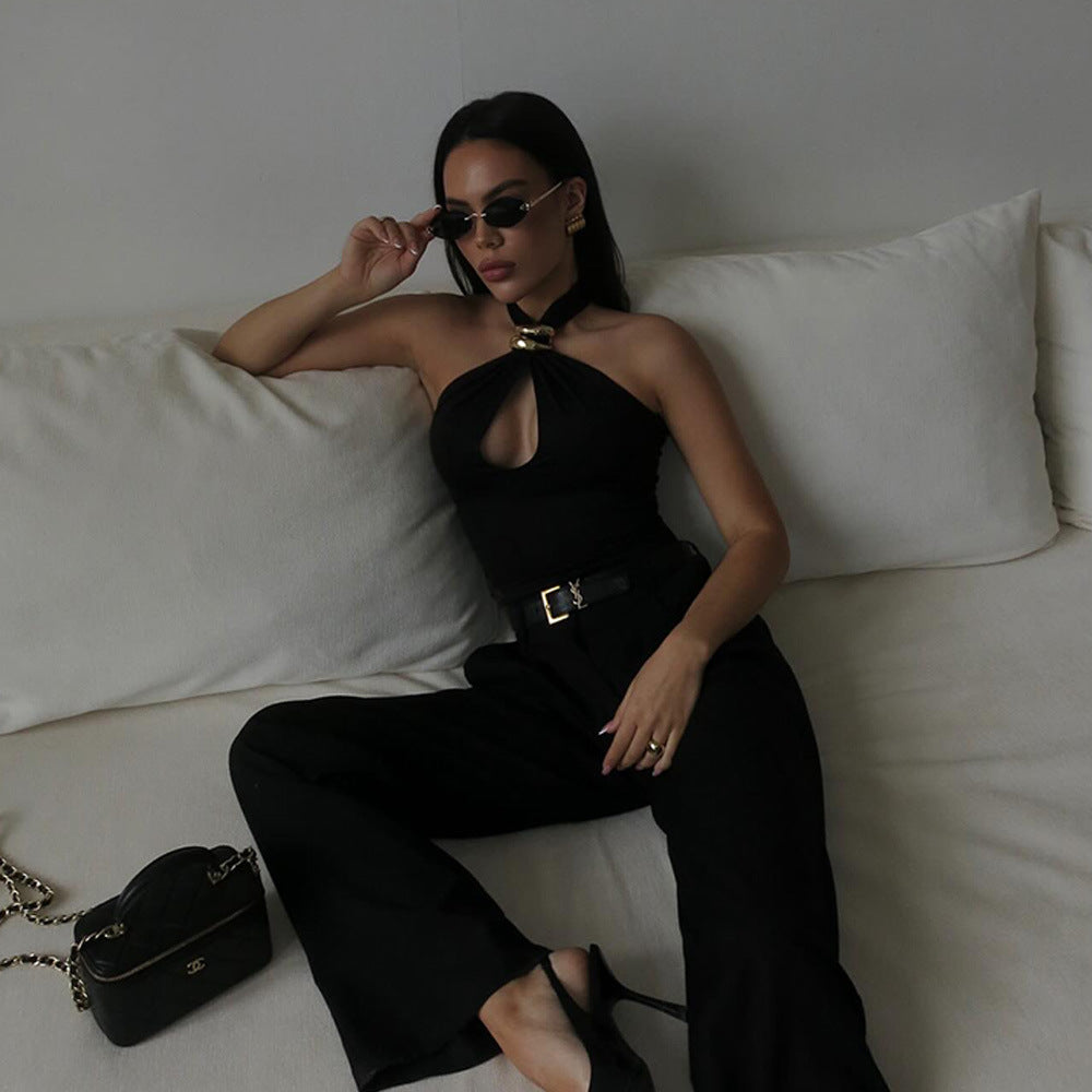 Women’s Sexy Hollow Backless Cropped Vest – Y2K Twist Patchwork Tank Top for Summer Fashion Style