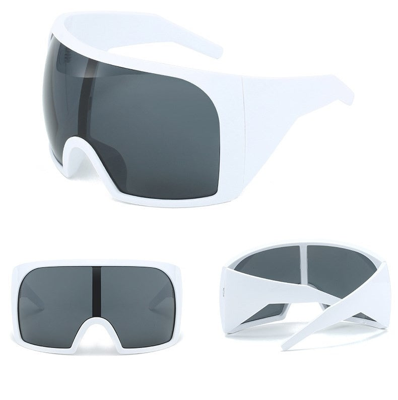 Oversized Punk Shield Sunglasses – Bold Luxury Steampunk Goggles for Women & Men with UV400 Protection, Big Frame 2025 Trendy Style