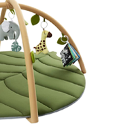 Baby Play Gym and Activity Mat – Oversized Leafy Playpen with 6 Removable Toys for Early Learning, Crawling, and Sensory Development