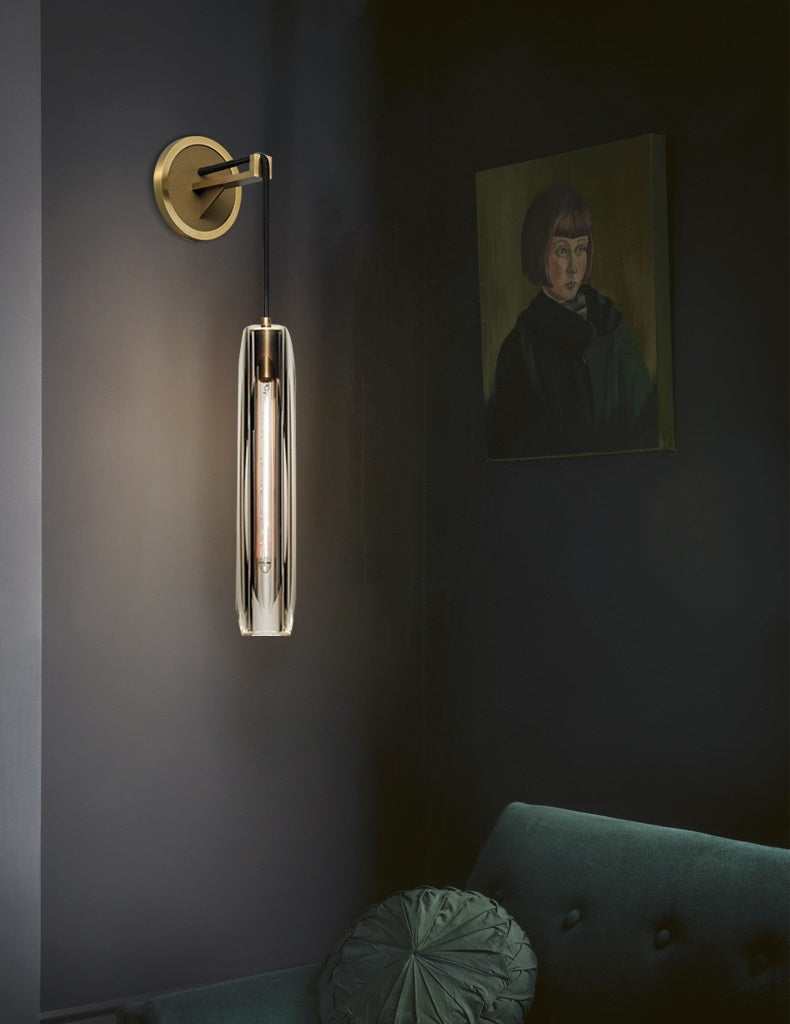 Crystal LED Wall Light – Elegant Water Droplet Design with Copper Finish, Nordic Wandlamp for Bedrooms, Living Rooms, Bathrooms, and Beside Mirrors