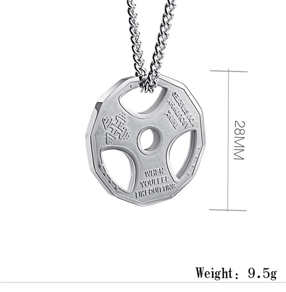 Steel Dumbbell Necklace - Fitness-Inspired Gym Jewelry for Men & Women, Bold Workout Pendant Gift for Lifters & Trainers