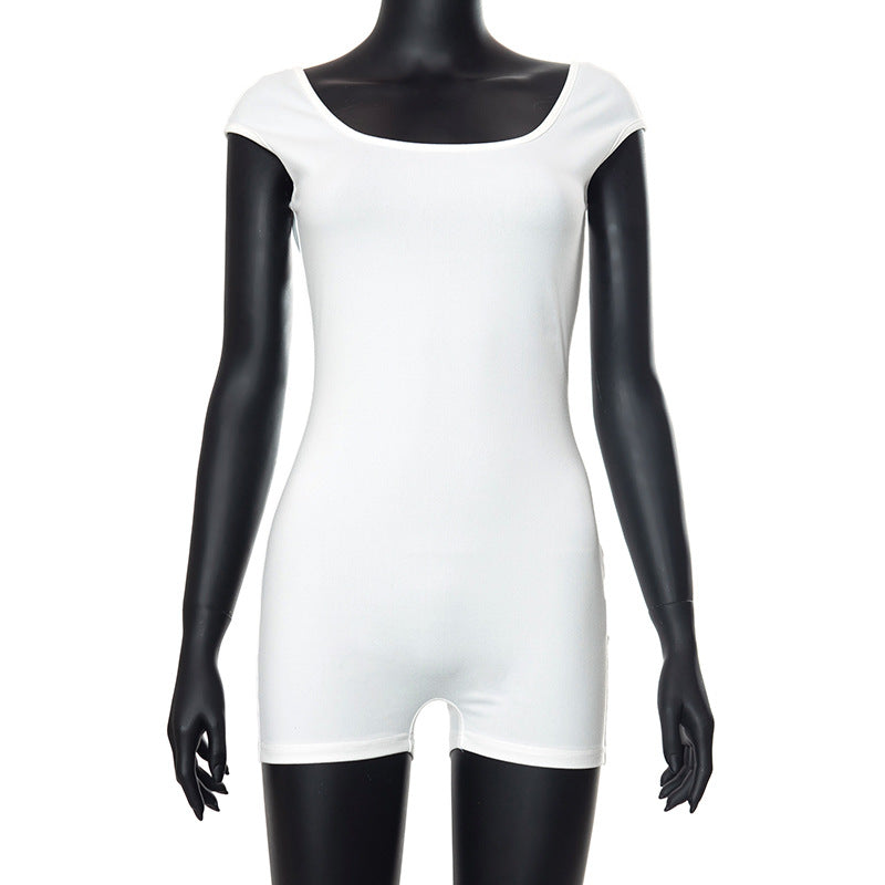 Sleeveless White Jumpsuit – Sexy Backless Bodycon Romper for Fashion-Forward Women and Chic Streetwear Looks