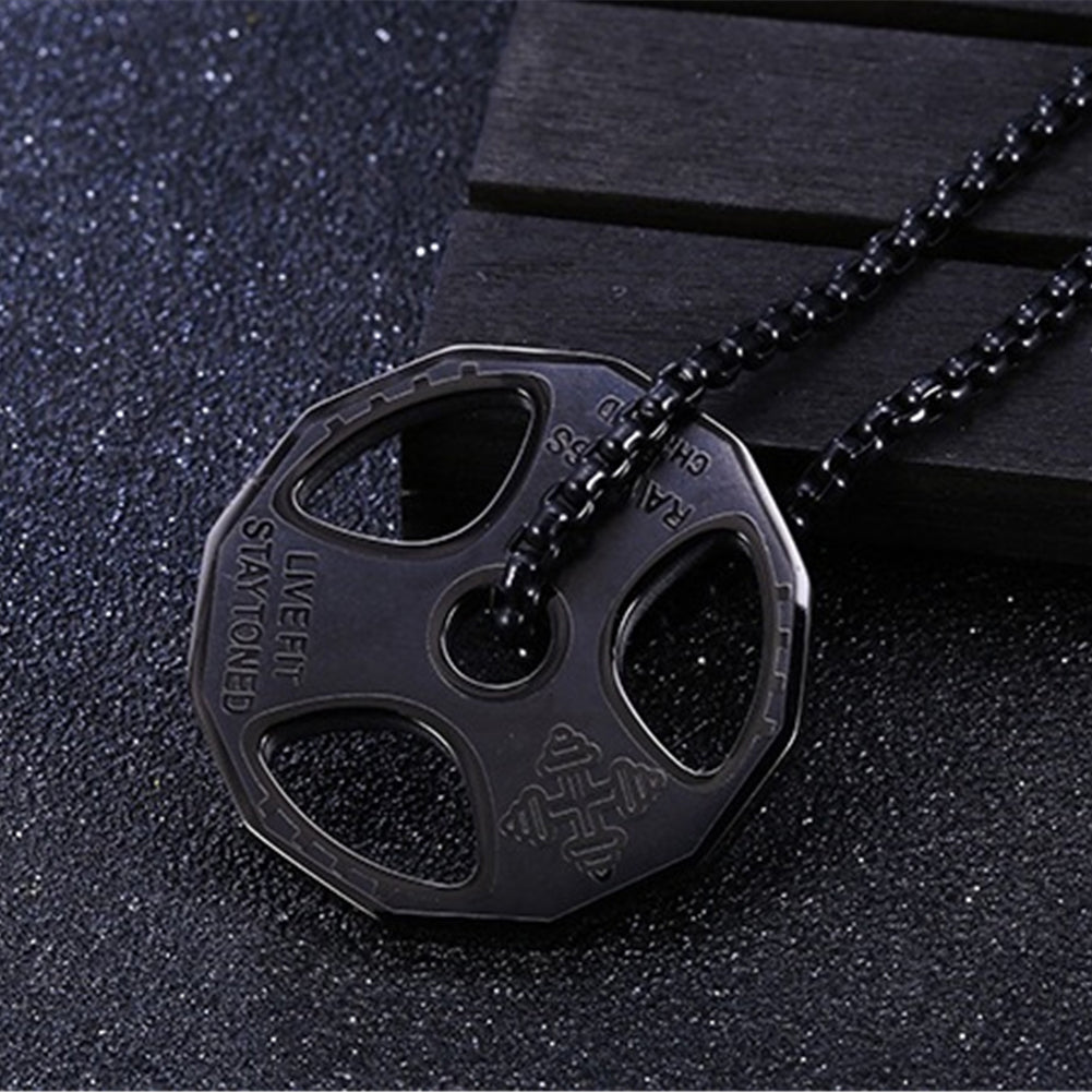 Steel Dumbbell Necklace - Fitness-Inspired Gym Jewelry for Men & Women, Bold Workout Pendant Gift for Lifters & Trainers