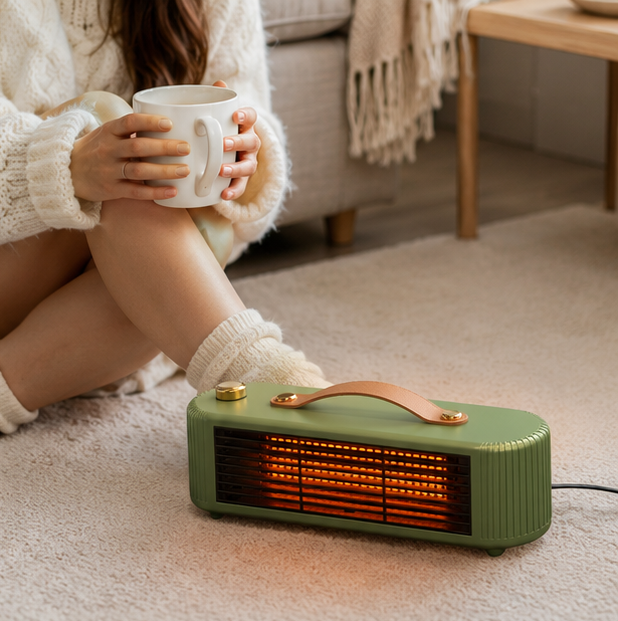 Desktop Electric Space Heater – 800W Adjustable Two Gear Personal Heater for Office Desk and Indoor Warmth