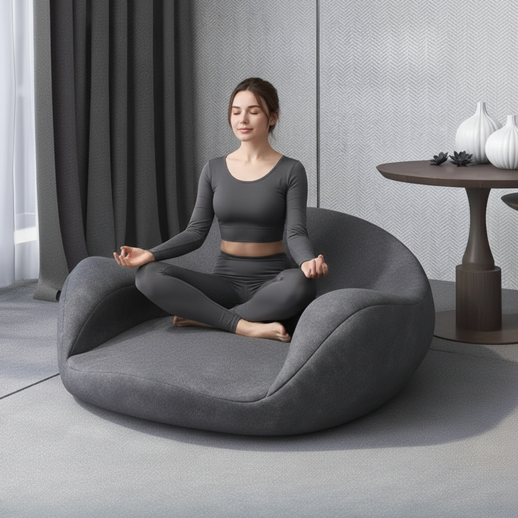 Memory Foam Meditation Cushion – Ergonomic Yoga Sitting Pillow for Floor Seating, Mindfulness Practice and Home Comfort