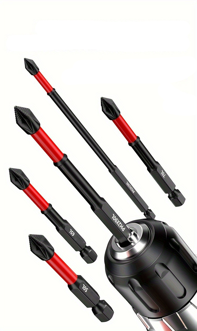 Magnetic Cross Screwdriver Bit Set – 6-Piece Non-Slip Tungsten Steel Bits for Electric & Manual Drills