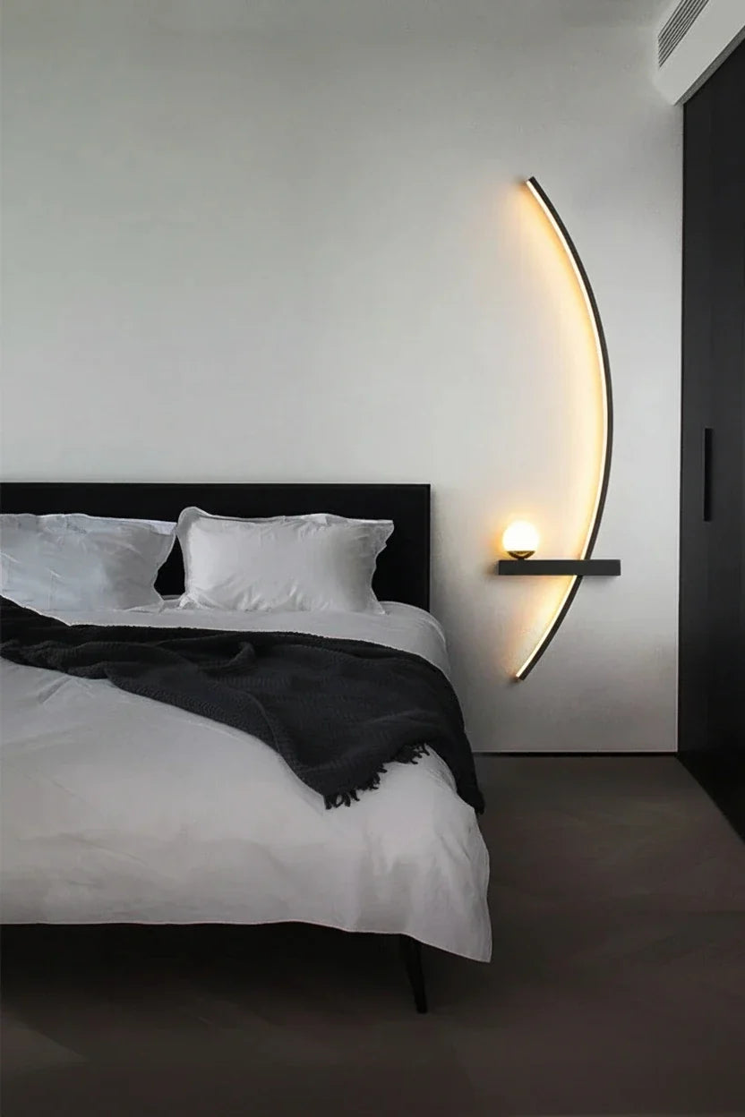 Modern LED Bedside Wall Lamp – Minimalist Art Sconce for Bedrooms, Reading Corners, Hotels and Stylish Contemporary Interior Lighting