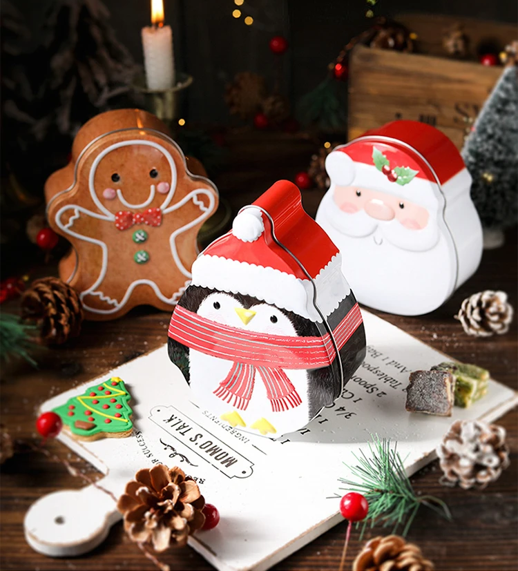 Christmas Gingerbread Iron Candy Boxes – Festive Holiday Storage Tins for Sweets, Gifts & Home Décor, Perfect for Xmas Parties, New Year & Navidad