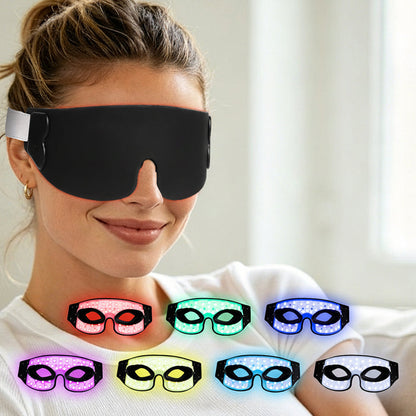 LED Eye Mask – 7-Color Flexible Silicone Photon Beauty Mask for Relaxation, Eye-Care Routines and Smoother-Looking Under-Eye Skin at Home