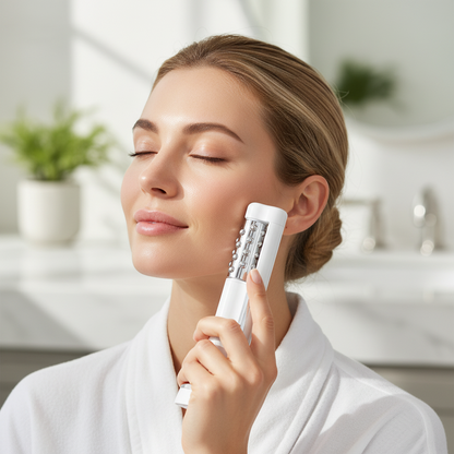 Heated EMS Facial Rolling Massager– 360° Rotating Firming Massager for Face Contours, Smoother-Looking Skin and Relaxing At-Home Beauty Routines