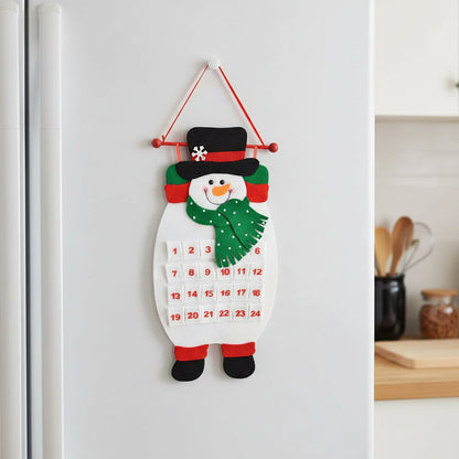 Advent Countdown Calendar - 3D Non-Woven Hanging Christmas Felt Calendar for Kids, Interactive Holiday Countdown Home Decoration