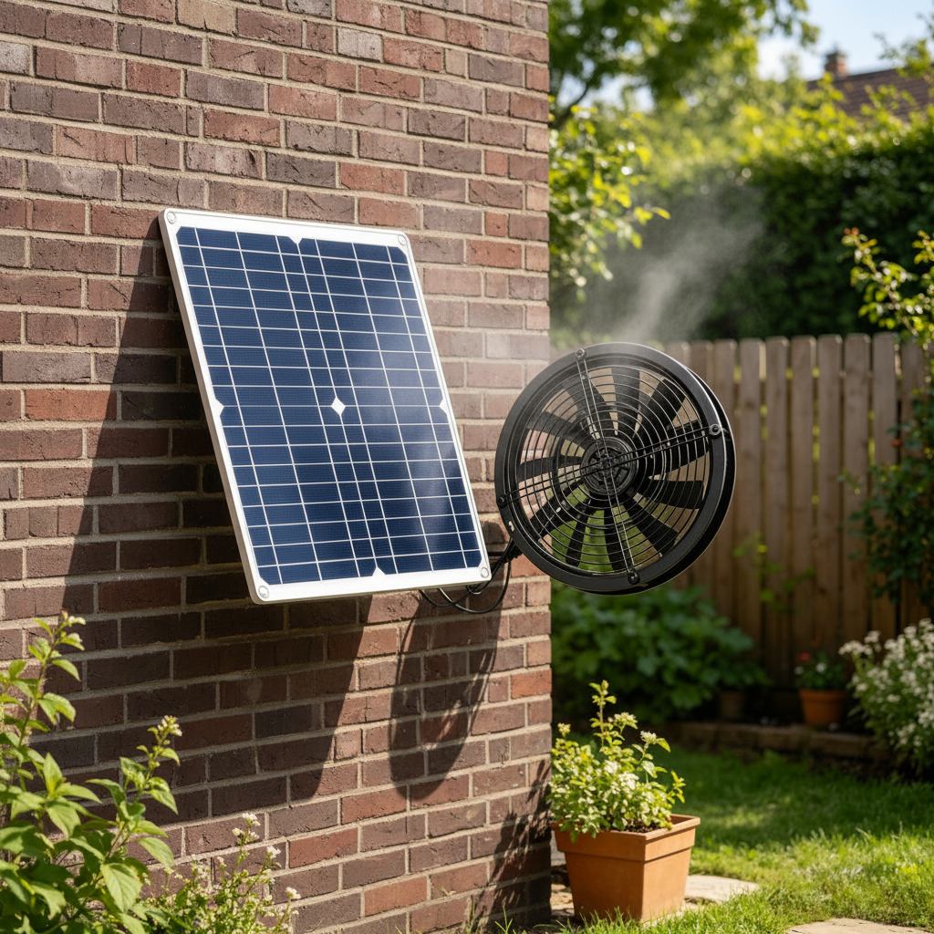 Solar Exhaust Fan Kit – 6-Inch Weatherproof Energy-Saving Ventilation for Greenhouses, RVs, Chicken Coops, Sheds and Dog Houses