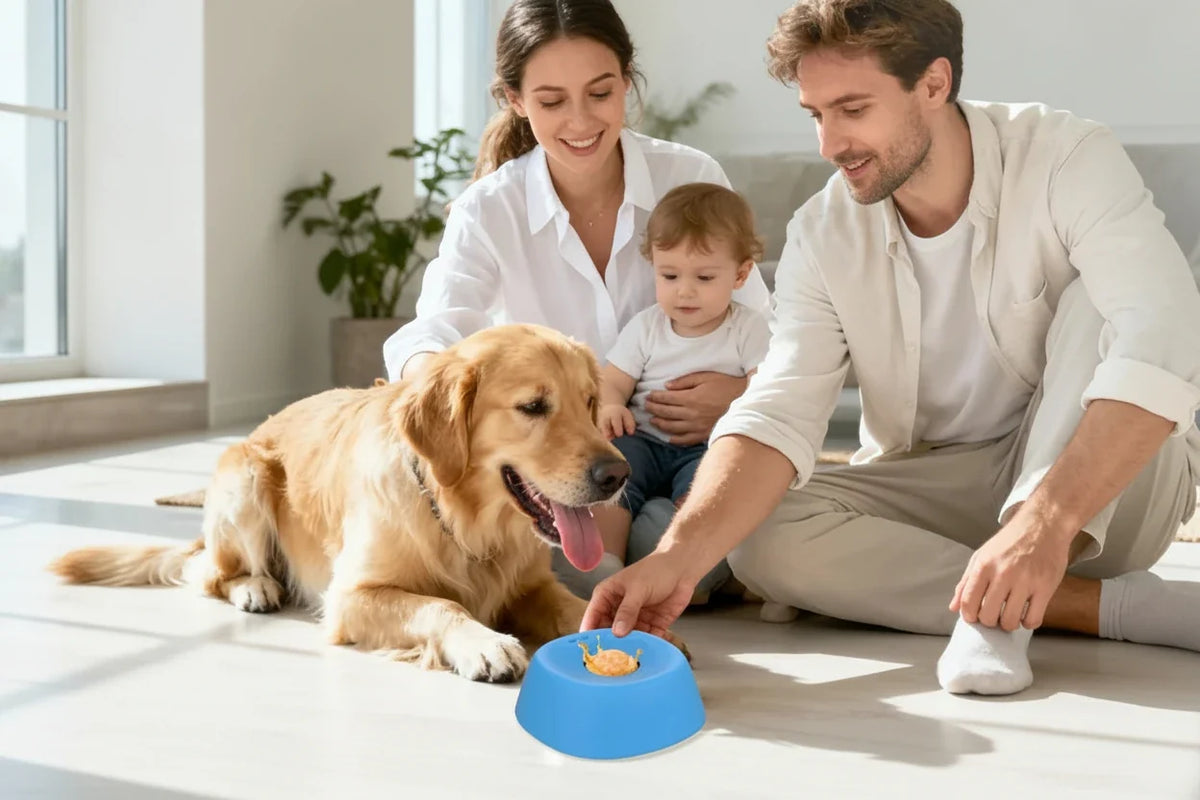 Slow Feeder Dog Bowl – Non-Slip 3/4 Cup Lick Bowl for Bone Broth, Yogurt, Frozen Treats and Healthier Mealtime Pacing