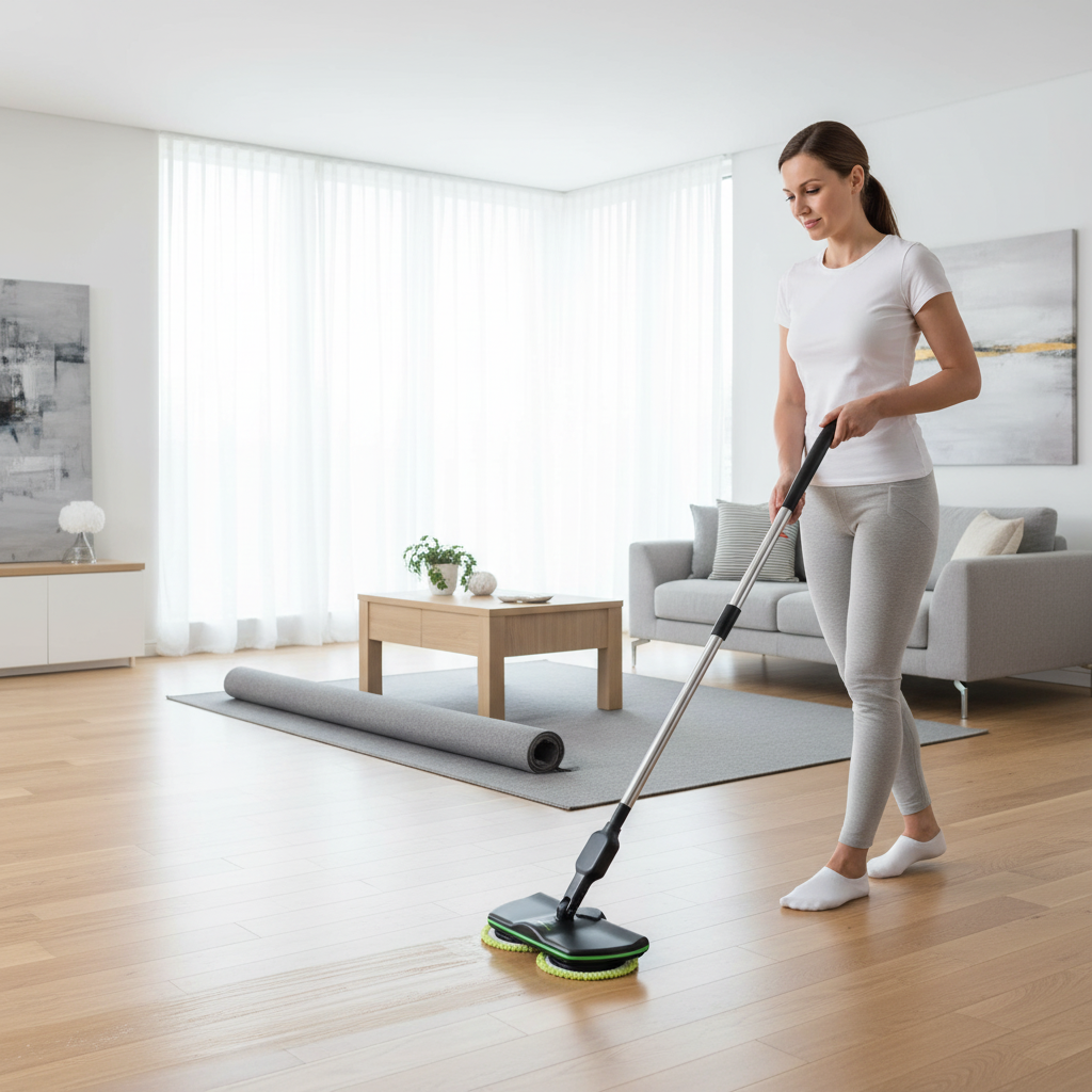 Cordless Electric Floor Scrubber – 2-in-1 Rechargeable Rotating Spin Mop for Powerful Hard Floor Cleaning, Polishing and Everyday Home Care