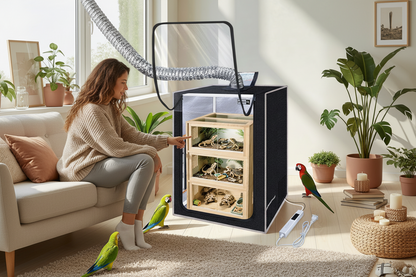 Reptile Terrarium – Secure Enclosure Habitat for Lizards, Geckos and Small Reptiles with Versatile Indoor Display and Care Setup