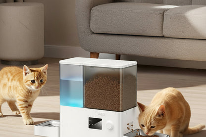Smart Automatic Pet Feeder Set – 8.5L WiFi APP Food Dispenser with 5L Feeding Storage and 3.5L Gravity Water Drinker