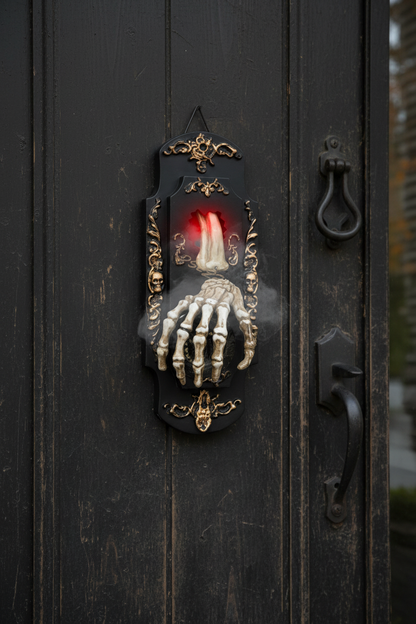 Halloween Motion Sensor Doorbell Spray Prop – Funny Ghost House Decoration with Sound, Light and Touch Induction Effects for Spooky Parties