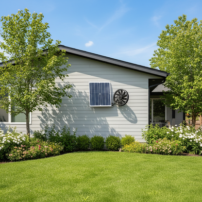 Solar Exhaust Fan Kit – 6-Inch Weatherproof Energy-Saving Ventilation for Greenhouses, RVs, Chicken Coops, Sheds and Dog Houses