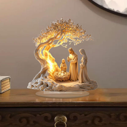 Nativity Jesus Birth Figurine – 2D Acrylic Christmas Statue Ornament for Home, Office, Church Decor, and Holiday Collectible Displays