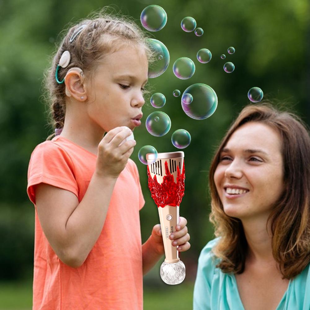 LED Bubble Gun Machine - Automatic Soap Bubble Blaster Toy for Outdoor Play, Birthday Parties and Summer Fun Activities