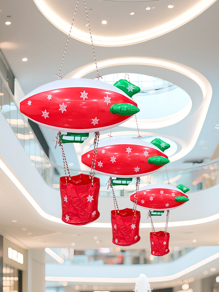 Inflatable Christmas Spaceship Decoration – Outdoor Blow-Up Yard Display for New Year and Winter Décor, Holiday Garden Inflatable Model
