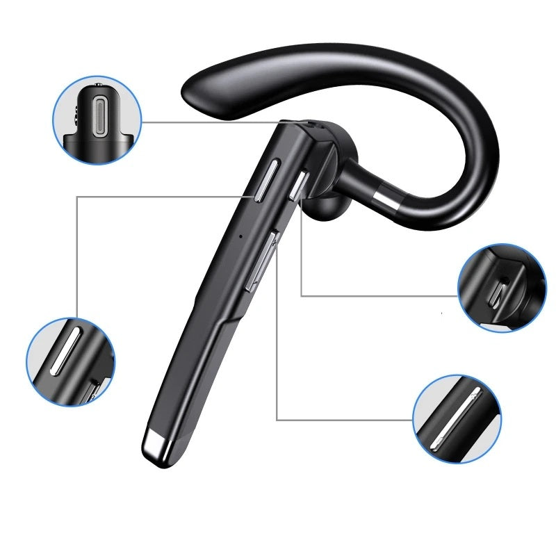 Noise-Cancelling Bluetooth Sports Headset – Waterproof Digital Display Single Ear Earbuds for Running, Calls, Gym & Daily Workouts