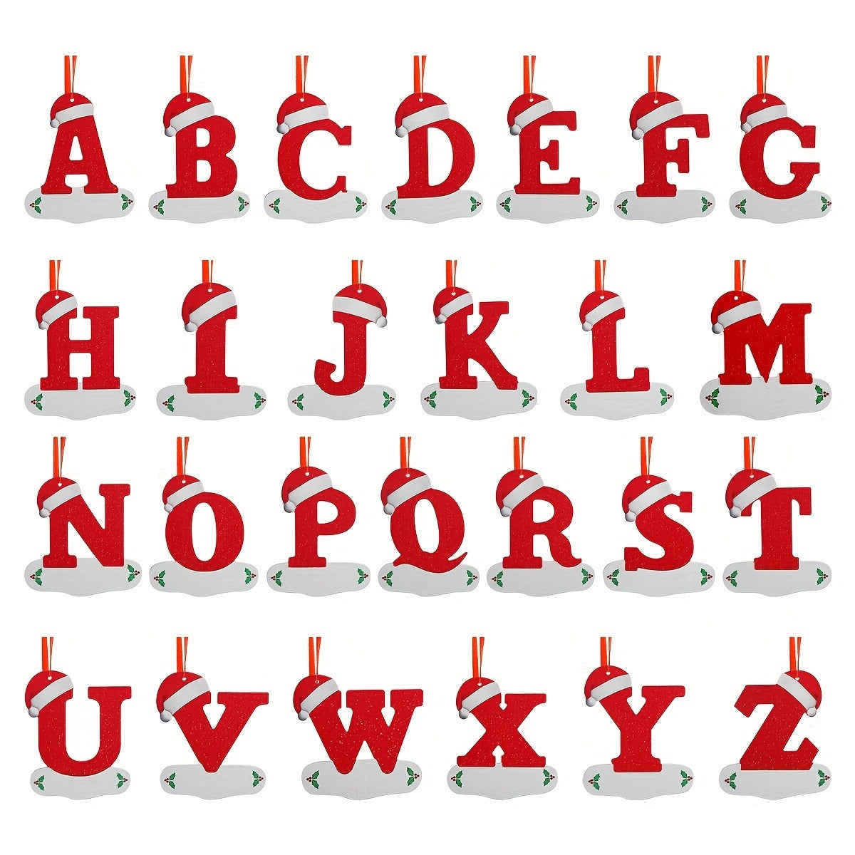 Alphabet Letter Christmas Ornaments – 26-Piece A–Z Hanging Tree Decorations for Home, Holiday Parties, Navidad & New Year 2026 Accessories