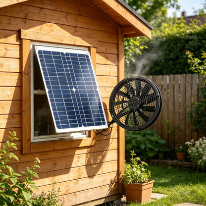 Solar Exhaust Fan Kit – 6-Inch Weatherproof Energy-Saving Ventilation for Greenhouses, RVs, Chicken Coops, Sheds and Dog Houses