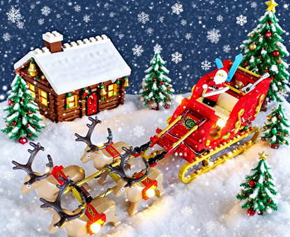 LED Light Kit for LEGO 40499 Santa’s Sleigh – Decorative Christmas Lighting Add-On with Battery Box for Festive Display Enhancement
