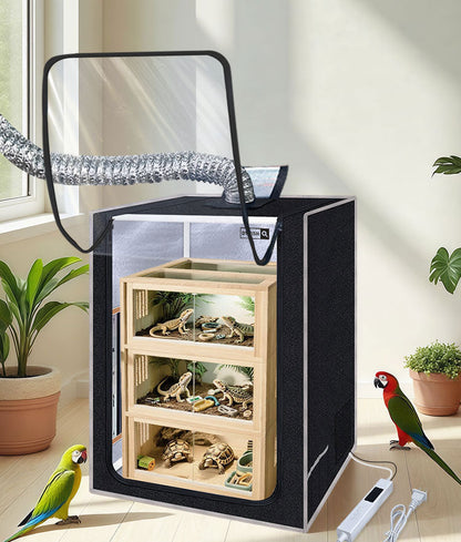 Reptile Terrarium – Secure Enclosure Habitat for Lizards, Geckos and Small Reptiles with Versatile Indoor Display and Care Setup