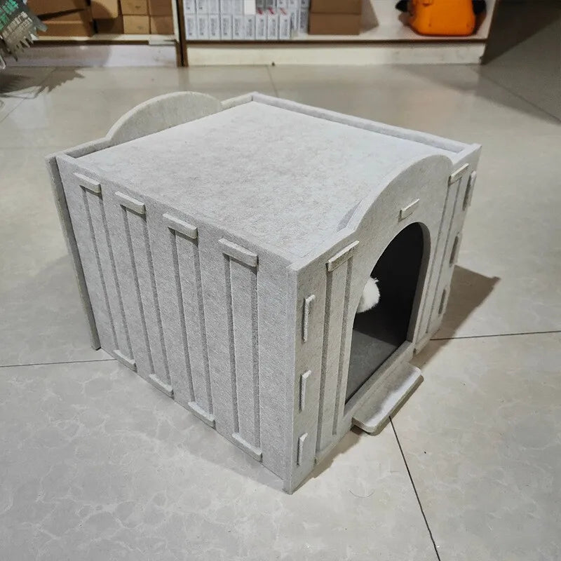Multi-Function Detachable Cat House – Two-Storey Indoor Kitty Condo with Washable Cushioned Bed for Kittens and Multiple Small Pets