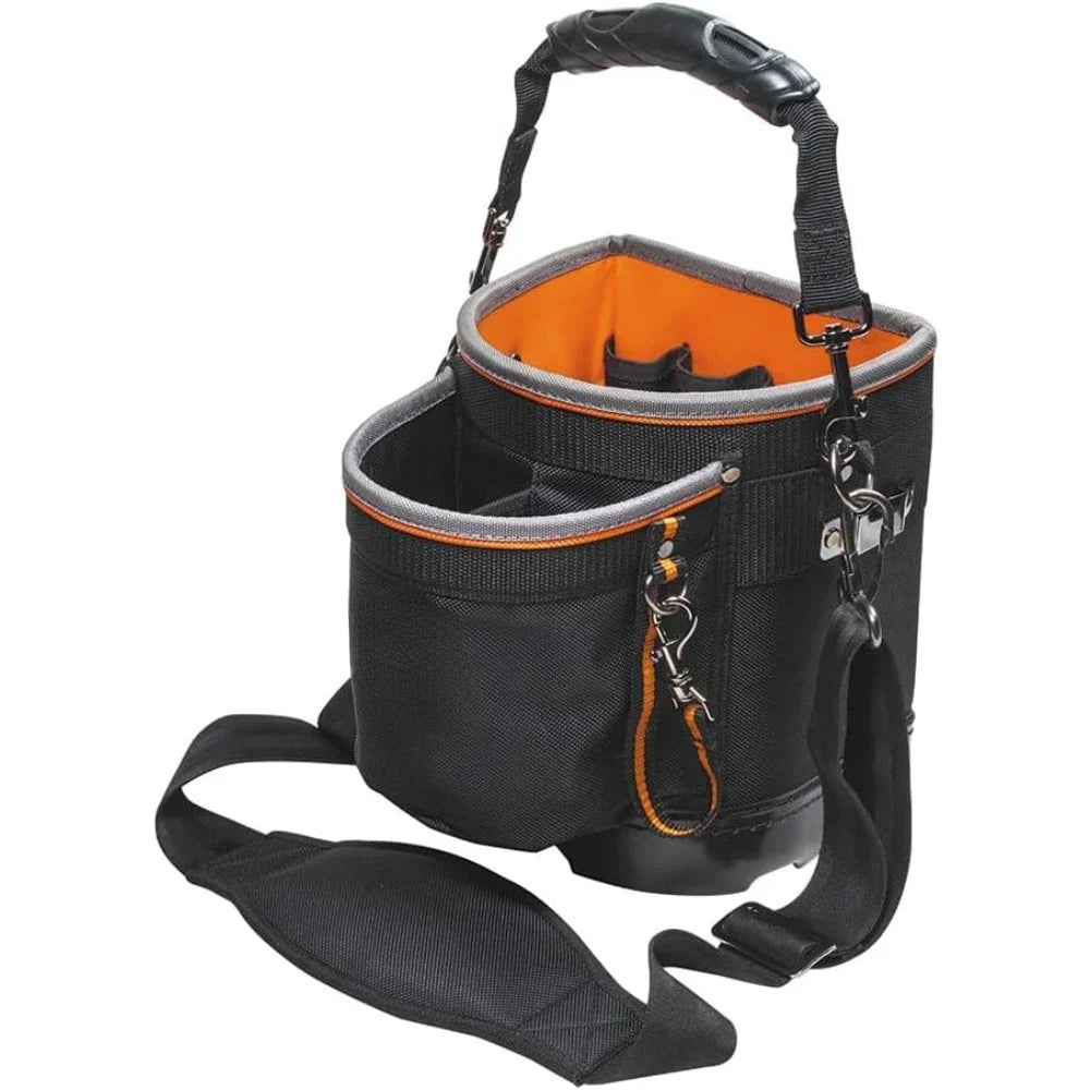 Professional Heavy-Duty 14-Pocket Tool Bag – Shoulder Strap Organizer with Long Screwdriver Storage, Durable Construction for Home, Garage & Jobsite Tools